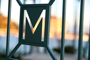 Restaurant M Gate with M Logo in it