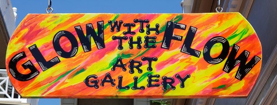 Glow with the Flow Art Gallery Sign
